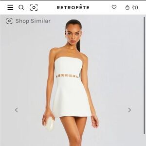 Retrofete Strapless White Mini Dress